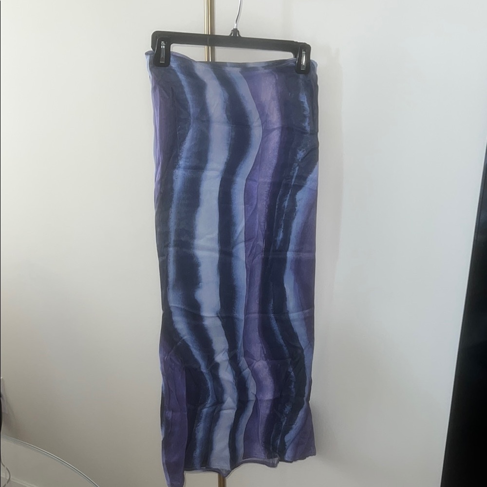 Catch These Waves 😎 🌊 Stunning Blue and Purple Maxi Silk Skirt
